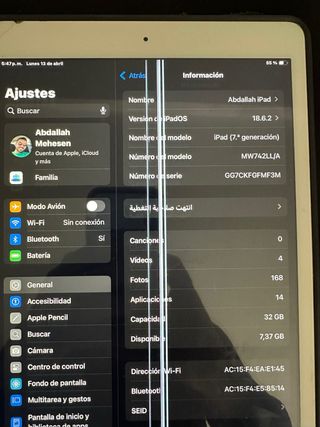 iPad 7ª Gen Plata
