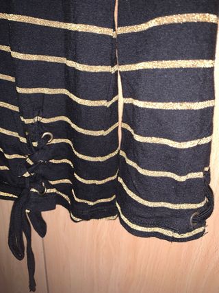 Camiseta Tricot negra y dorada Talla L