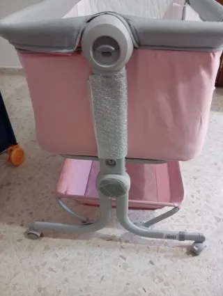 Minicuna colecho gris y rosa