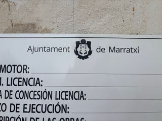 Letrero Permiso Obra Ajuntament Marratxí Med80x40