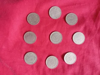 9 Monedas 5 Pesetas Rey Juan Carlos 1989