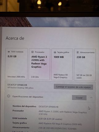 Ordenador HP Pavilion 590-p0025ns