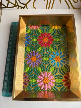 Quadretto fatto a mano con fiori colorati