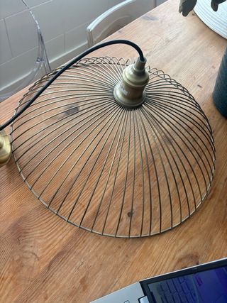 Lámpara Techo Industrial Dorada Metal