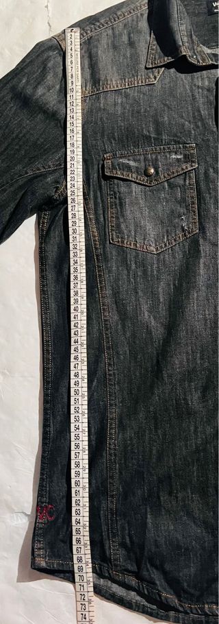 Camicia Uomo Denim Vintage Grigio Scuro