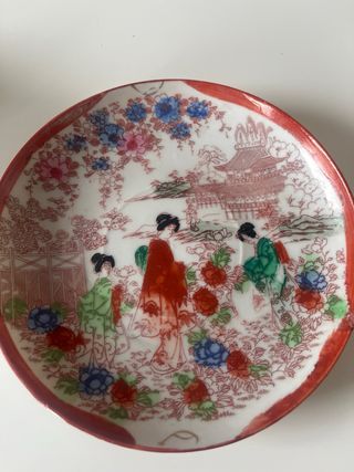 Juego de té japonés porcelana 6 tazas y una jarrit