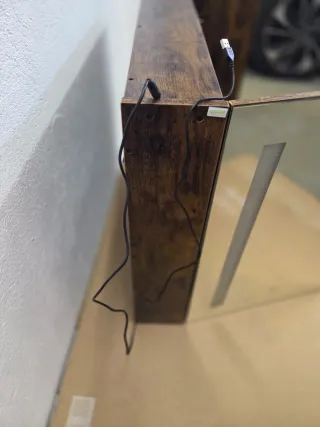 Armario Baño Espejo LED Táctil Madera