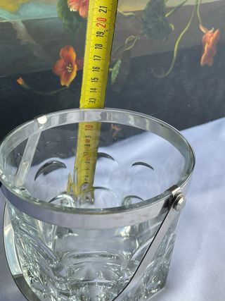Cubitera de Hielo Vintage Duralex Cristal y Metal