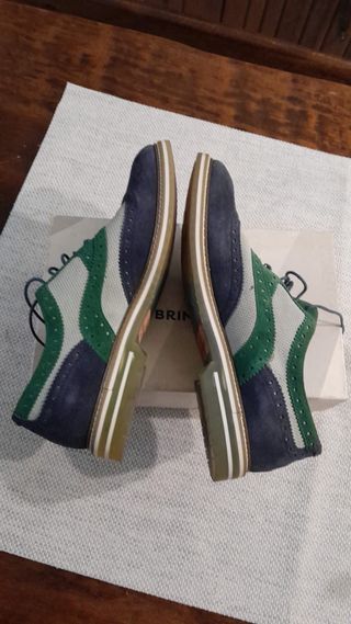 Mocassini Brimarts Pelle Blu/Verde Taglia 45