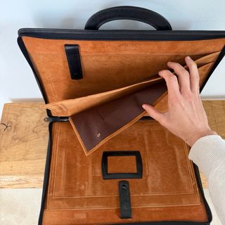 Maletín Portadocumentos piel vintage negro