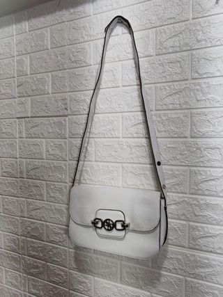 Borsa Guess bianca logo frontale tracolla