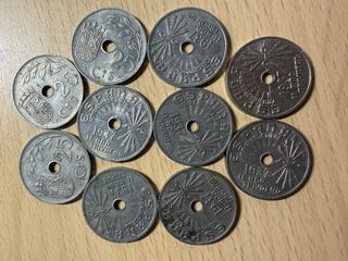 Envio gratis : X10 monedas 25 centimos 1937 MBC+
