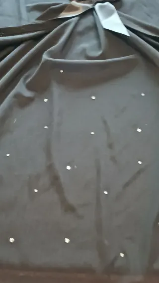Blusa nera viscosa e voile