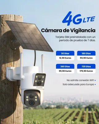 Cámara Vigilancia Solar 4G LTE Exterior