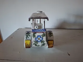 Figura cerámica tren decorativo