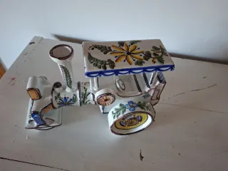 Figura cerámica tren decorativo