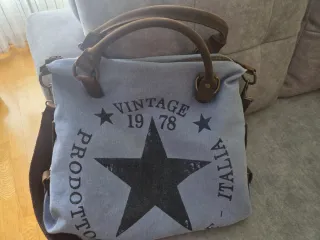 Bolso de lona con estrella vintage
