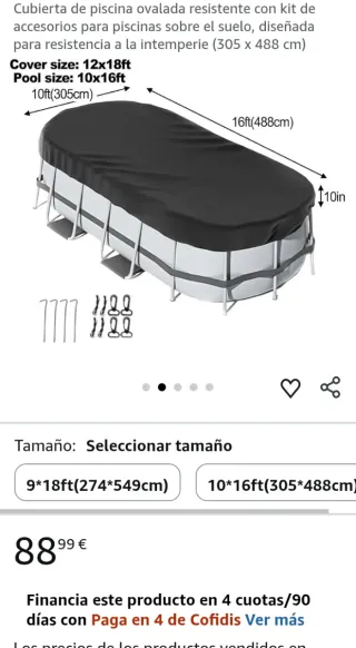 Cubierta Piscina Oval 488x305cm Bestway