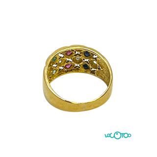 Anillo Oro 18K 4,80g Piedras Multicolor