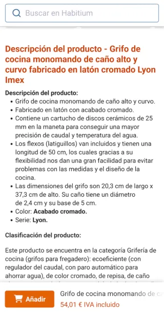 Rubinetto da cucina monocomando cromato con canna alta