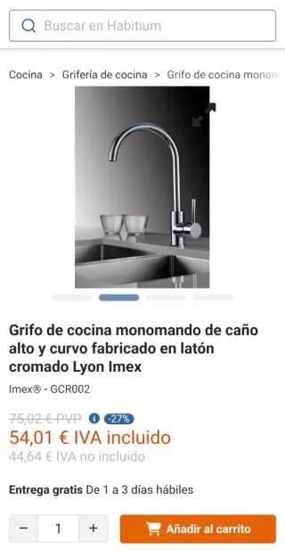 Rubinetto da cucina monocomando cromato con canna alta