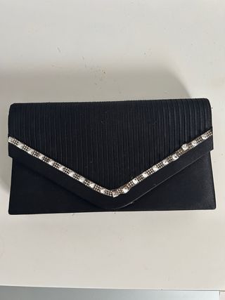 Bolso de fiesta negro con pedrería