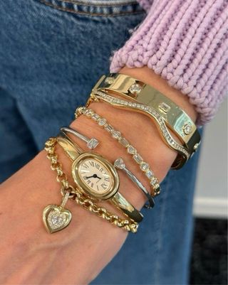 Reloj estilo Baignoire Oro Acero