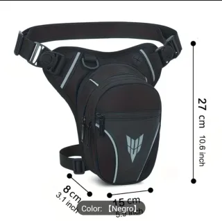 Riñonera pernera moto unisex negra