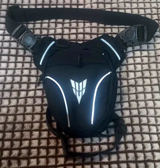 Riñonera pernera moto unisex negra