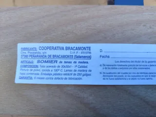 Somier láminas 80x180 con patas Flex