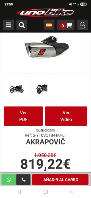 Escape Akrapovic Yamaha R1 2015/26