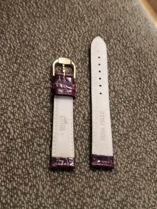Correa de piel para reloj - Borgoña nueva.