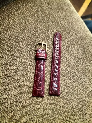 Correa de piel para reloj - Borgoña nueva.