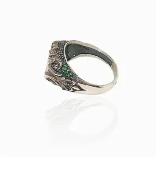 Anillo Plata 925 Oro 18k Esmeraldas.talla 10 -1/4