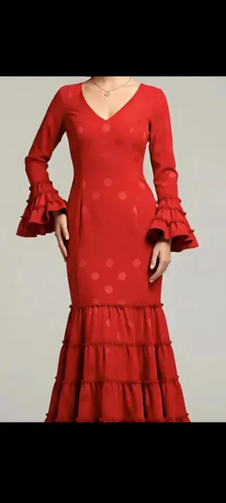 Vestido Flamenca Rojo Lunares
