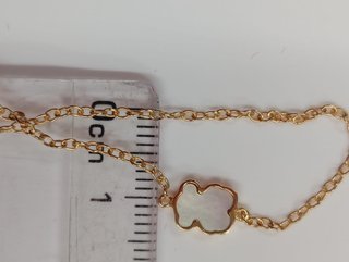 Pulsera Oro 18K Osito Blanco