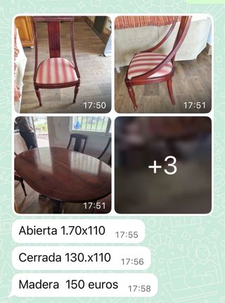 Conjunto mesa redonda y sillas