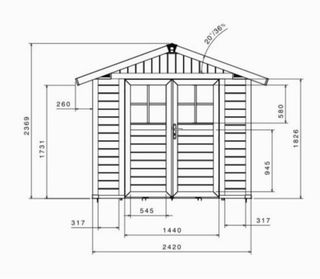 Caseta De Jardín En Resina 4,9 m2 Deco Gris Blanco
