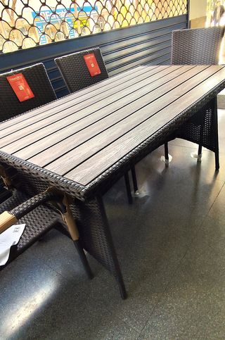 Mesa Terraza + 6 Sillas Ratán Conjunto