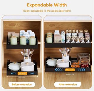 Cajones extraíbles y ajustables para cocina