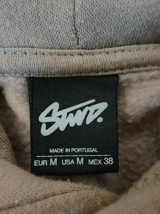 Sudadera Beige Pull&Bear con Logo Grande - Talla M