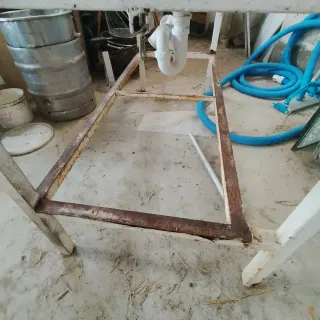 Mesa con Encimera de MÁRMOL y doble Fregadero