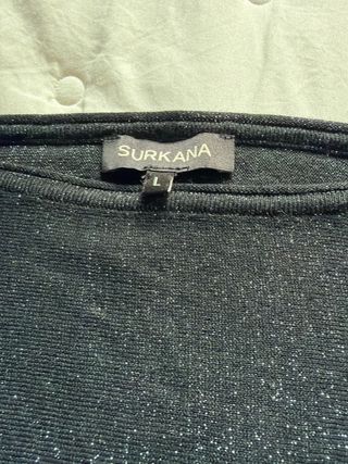 Jersey Surkana negro L brillos Merino