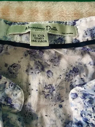 Blusa Massimo Dutti floreale blu T.11-12 anni