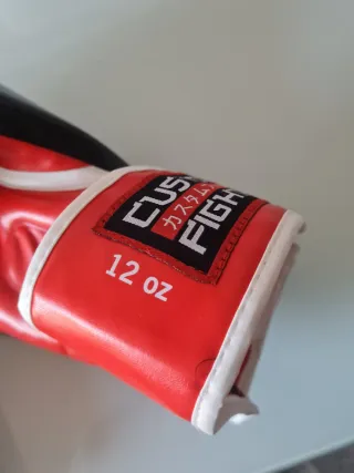 Guantes Boxeo Custom Fighter Negros y Rojos .