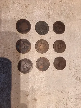 Lote 3 monedas antiguas Perras Gordas