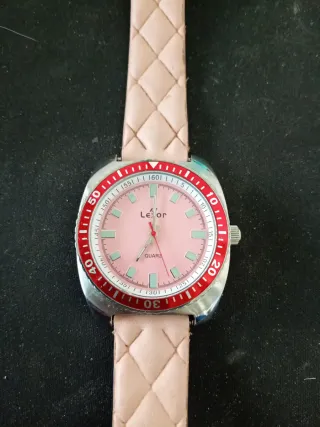 Orologio Leor Quarzo Rosa e Rosso