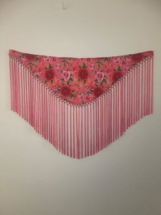 Mantoncillo bebé floral rosa