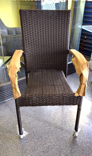 Mesa y 4 Sillas Terraza Ratán Marrón