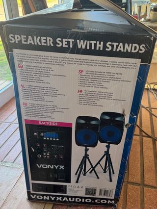 Altavoces Vonyx 1000W 15” con trípodes